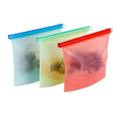 CASATUA - Bolsas Silicona Hermeticas Reutilizables Comida Set - Blanco - Pack x3