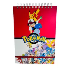 GENERICO - Croquera B5 100 Hojas Lisas Blancas Ash y Pikachu