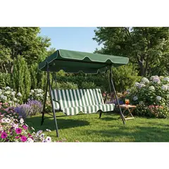 GENERICO - Sillón columpio verde-blanco 170x110x153 cm Casa VIVA