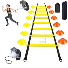 EVERSO - Kit De Entrenamiento Agilidad Escalera Y Conos Y Paracaída