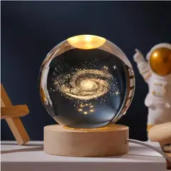 GENERICO - Lampara De Noche Led 3D Galaxia Bola De Cristal