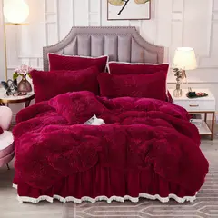 DIANA - COBERTOR PELUDO PLUMON QUITA FRIO DE INVIERNO BURDEO 1.5 PLAZA