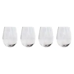 WAYU - Set 4 Vasos Vidrio Cristal Redondo 580mL Liquido Coctel