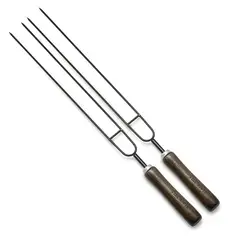 BLACK BULL - Set 2 Anticuchos Dobles 41cm Acero Inoxidable Asado