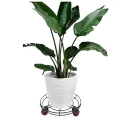 GENERICO - Base Metálica Soporte Multiuso Macetero Ruedas 34 Cm
