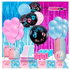 GENERICO - Set Revelación De Género Pack Cotillón Para Fiesta 12 Pers.