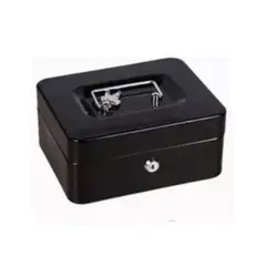 GENERICO - Caja De Seguridad Metálica Acero Inoxidable 2 Llaves, Color Negro