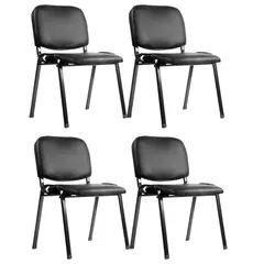 MODERNISMO - Pack 4 Sillas Tapizada Ecocuero Recepción Cacino