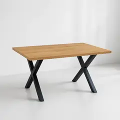 KLIK - Mesa industrial Color Madera y Metal Cross 140x90