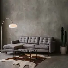 LATAM HOME - Sofá Seccional Izquierdo Napoles Cuero Kentucky Gris