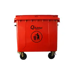 QRUBBER - Basurero Contenedor Basura 660 lts rojo