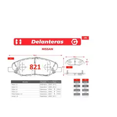 GENERICO - Pastillas de Freno - Nissan Tiida - Note - Versa - Gtx Premium Plus