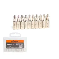 FLOWMAK - Set de puntas tornillador S2PH2-25MM 10 piezas