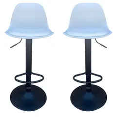 ARTIHOGAR - Pack 2 Pisos Bar Taburete Silla Tulipan Blancas/Negro