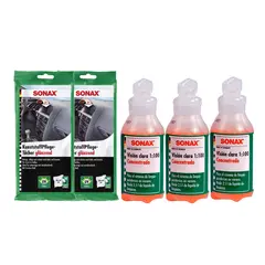 SONAX - Kit Automovil Limpieza Toallitas Humedas + Limpiaparabrisas