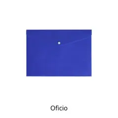 NUOVO - Carpeta tipo sobre plástico oficio con broche Azul