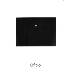 NUOVO - Carpeta tipo sobre plástico oficio con broche Negra