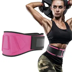 COREJOY - Cinturon Levantamiento Pesas Ajustable Crossfit Gym Rosa-S