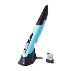 SHARGE - Ratón tipo lápiz Diseño de agarre vertical inalámbrico de 24GHz Azul