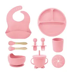 BABYLUNA - Juego de Cubiertos Antideslizantes Para Bebés 10pz Libre BPA