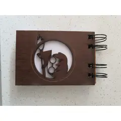 GENERICO - Croquera chica Harry Potter escoba con tapa de madera café