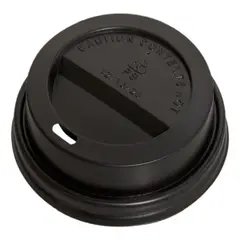 OMNIPACK - Tapa Plana Negra Para Vaso Polipapel de 12 o 16 oz (50 Unidades)