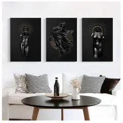 GENERICO - Cuadros Decorativo Estatua Griega Pack x 3 Uds 35x50 Cm C/u