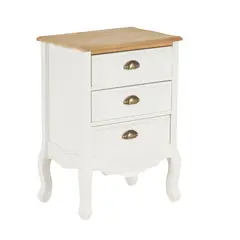 ELEMENT DESIGN - Velador con 3 cajones 50x35x70CM blanco