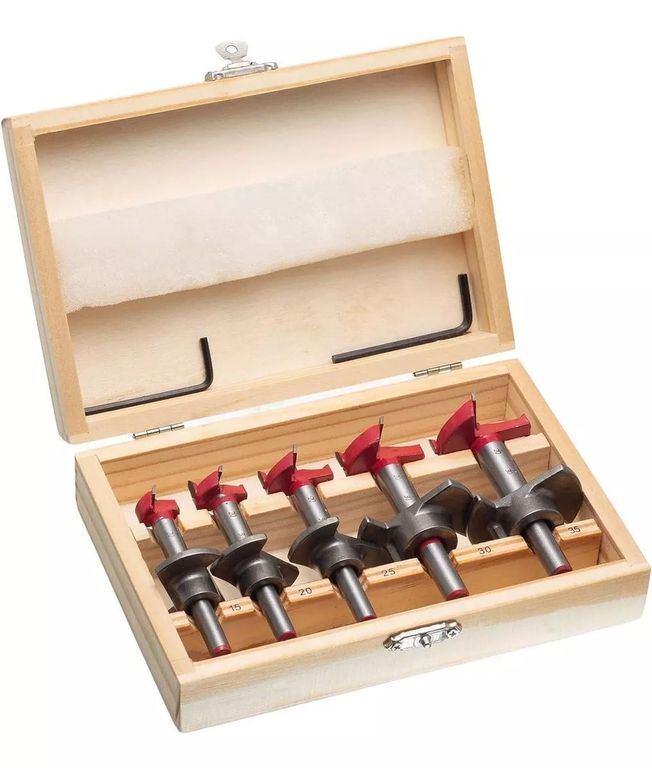 5 Brocas Forstner Profundidad Ajustable Bisagra Madera