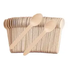 OMNIPACK - Cucharas De Madera Ecológicas 16 cm (100 Unidades)