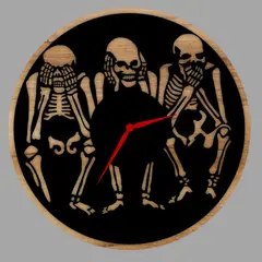 GENERICO - Reloj Artesanal Pared 31cm - Esqueletos