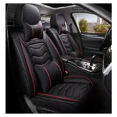 GENERICO - Kit Funda Cubre Asiento Cuero Auto Premium Luxury Almoadilla