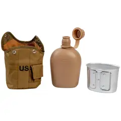 GENERICO - Botella Cantimplora de 1 Litro + Cantina Aluminio