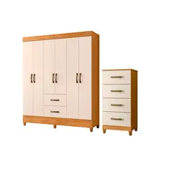 VEKKAHOME - COMBO CLOSET 6P+COMODA 4C CARV (271154+276017