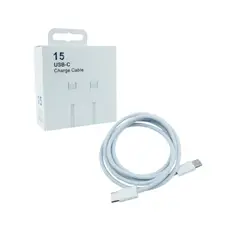 GENERICO - Cable Macho Doble Type-C de 2 mts. Para Iph. 15 Datos y Carga Trenzado