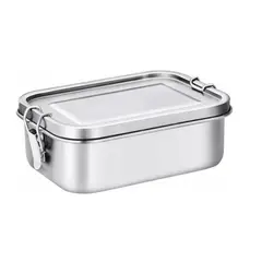 GENERICO - Bandeja Lonchera Escolar Fiambrera Acero 1200cc Hermético