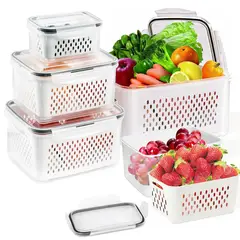 EVERSO - Set 5 Recipientes De Almacenamiento De Frutas Y Verduras