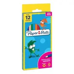 PAPER MATE - Lapices De Color Largos Hexagonal Estuche X12