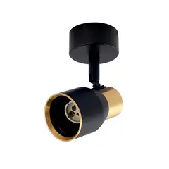 WANT - Foco Spot Cielo o Muro Porta 1xGU-10 Round NegroDorado Incluye Ampolleta