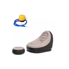 GENERICO - Sillón Inflable Puff Tumbona Con Reposa Pies