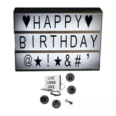 GENERICO - Caja de Luz Led para Mensajes Letras Numeros y Simbolos - Negro