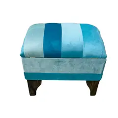 GENERICO - Banqueta Baúl Bicolor Felpa Muebles Rimar 60x40x45x20