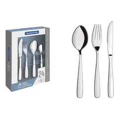 TRAMONTINA - Juego de Cubierto 24 Piezas de Ac Inox Cuchillo para Asado