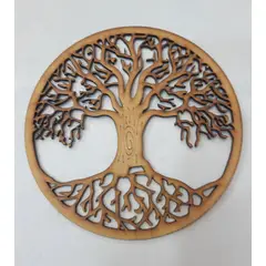 GENERICO - Árbol de la vida Seco MDF color natural 15 cm diámetro.
