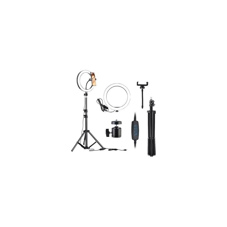 Aro Led 30cm + Tripode 210cm Con Soporte Celular