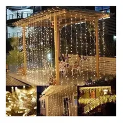 GENERICO - Cortina Luces Led Navidad Amarillo 3x2m Cortina De Luces Led 320