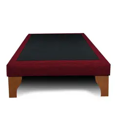 GENERICO - Base Para Cama Europea 1.5 Plazas Box Color Burdeo Lino 200X105