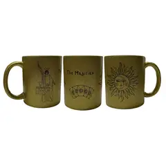GENERICO - Hermoso Tazón Mug Glitter dorado - Carta Tarot - Mod. 1
