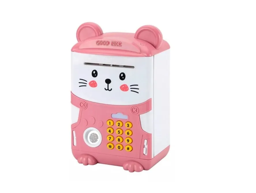 Alcancía Gato Ahorro Automática Contraseña Sonido Y Huella