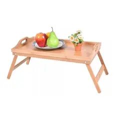 GENERICO - Mesa Bandeja Desayuno De Bambú Para Cama Plegable Portátil